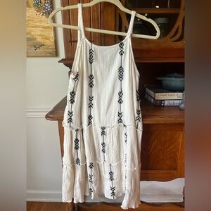 Cream Dress with Black Embroidered Detailing